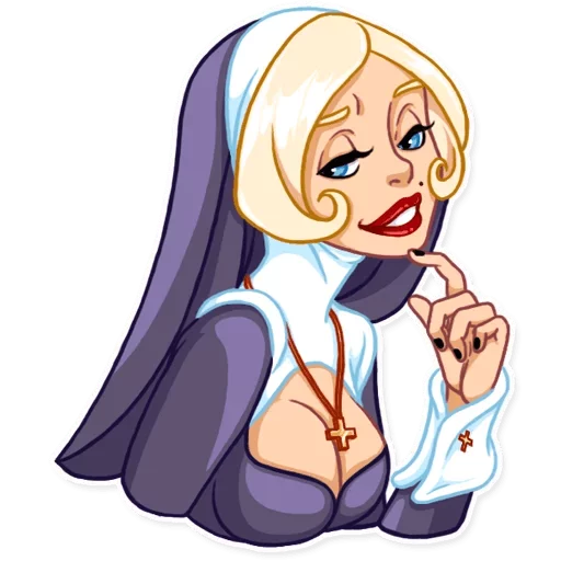 😏 Стикер «Naughty Nun» для Telegram