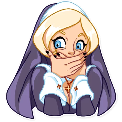 🤐 Стикер «Naughty Nun» для Telegram