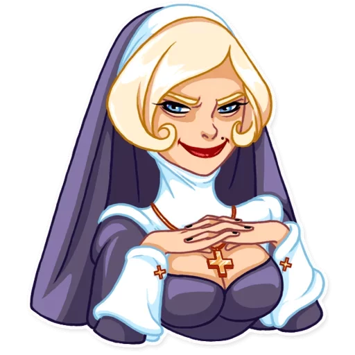😈 Стикер «Naughty Nun» для Telegram