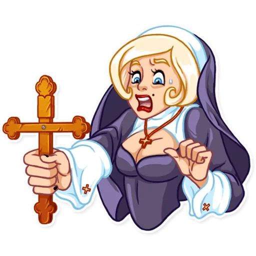 😧 Стикер «Naughty Nun» для Telegram