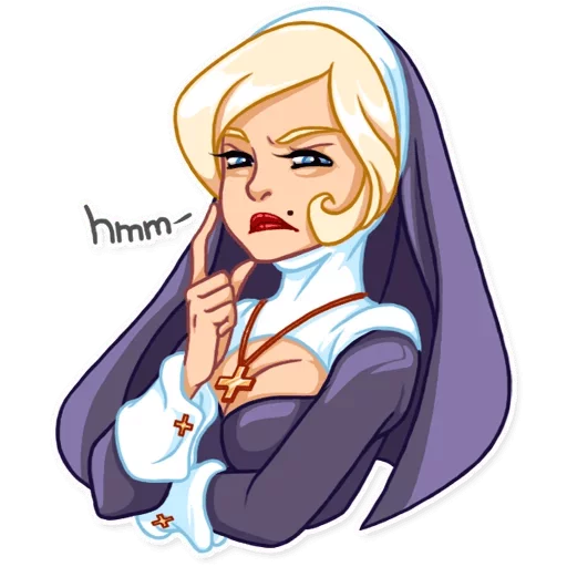 😒 Стикер «Naughty Nun» для Telegram