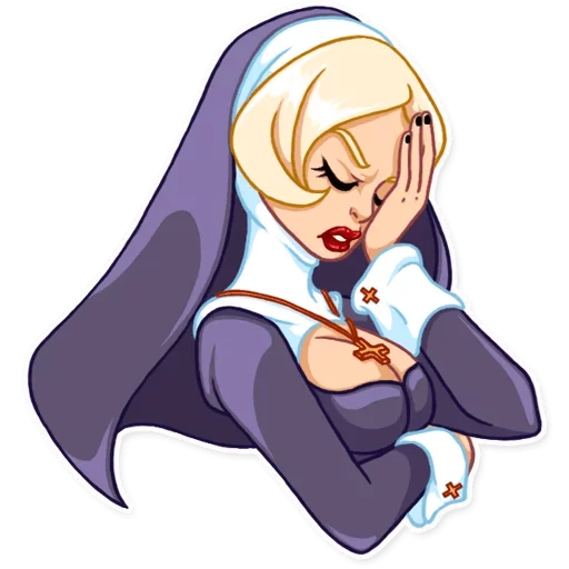 😵 Стикер «Naughty Nun» для Telegram