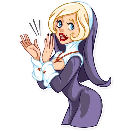 👏 Стикер «Naughty Nun» для Telegram