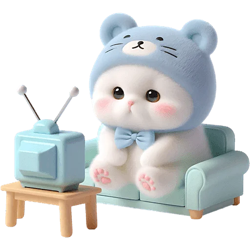 📺 Стикер «Синий мишка» для Telegram