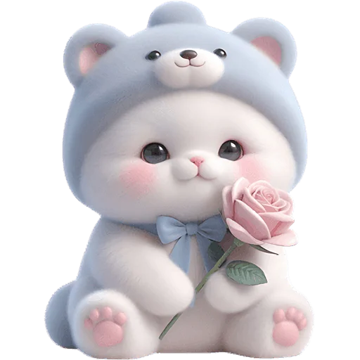 🌹 Стикер «Синий мишка» для Telegram