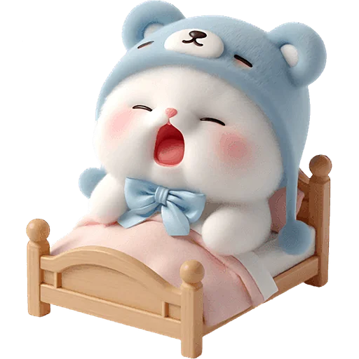 🥱 Стикер «Синий мишка» для Telegram