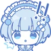 Стикер 14 blue girl