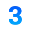3⃣ Эмодзи «Буквы в синем градиенте» для Telegram