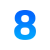 8⃣ Эмодзи «Буквы в синем градиенте» для Telegram