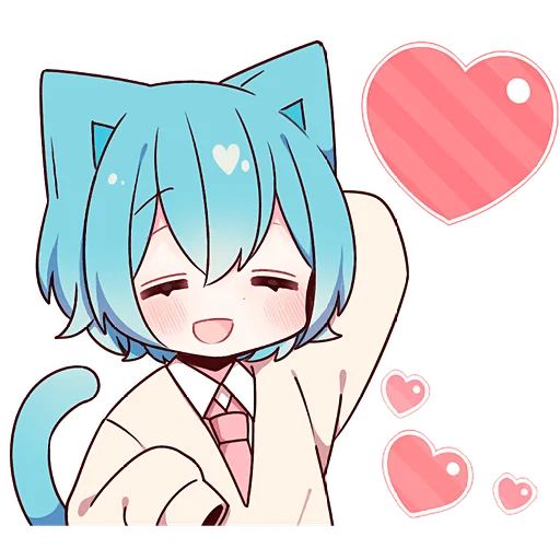 ❤️ Стикер «Голубой котик 2» для Telegram