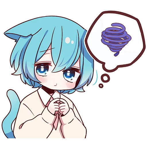 😌 Стикер «Голубой котик 2» для Telegram