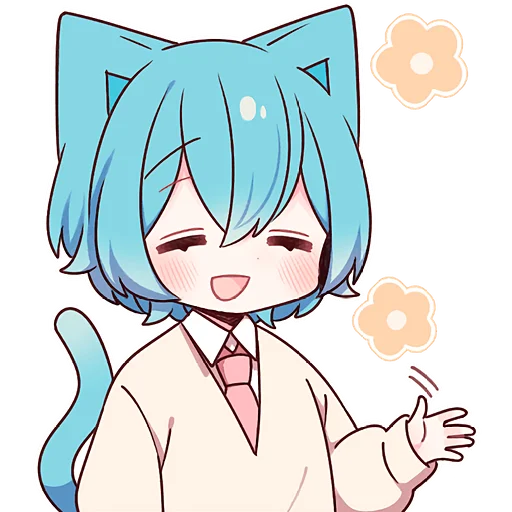 ☺️ Стикер «Голубой котик 2» для Telegram