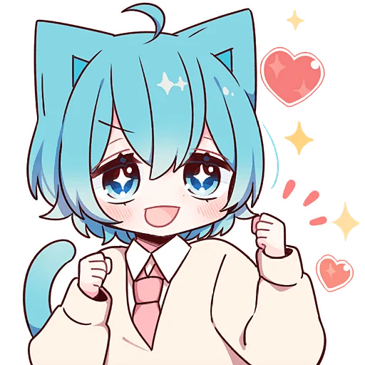 🤩 Стикер «Голубой котик 2» для Telegram
