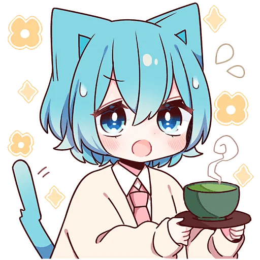 ☕ Стикер «Голубой котик 2» для Telegram