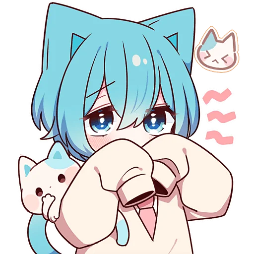 🫣 Стикер «Голубой котик 2» для Telegram