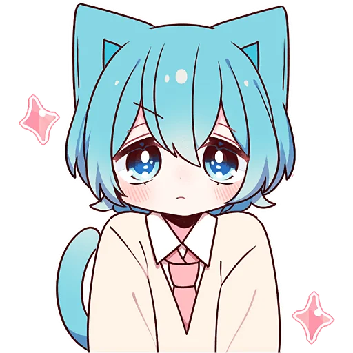 🥺 Стикер «Голубой котик 2» для Telegram