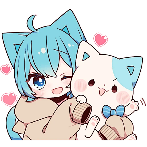 👋 Стикер «Голубой котик 2» для Telegram