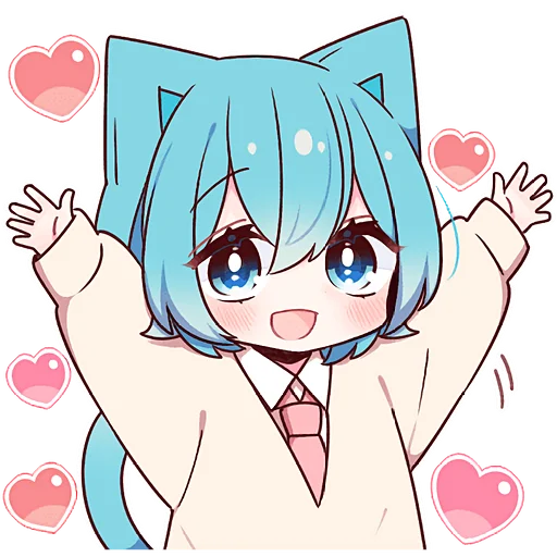 🥰 Стикер «Голубой котик 2» для Telegram