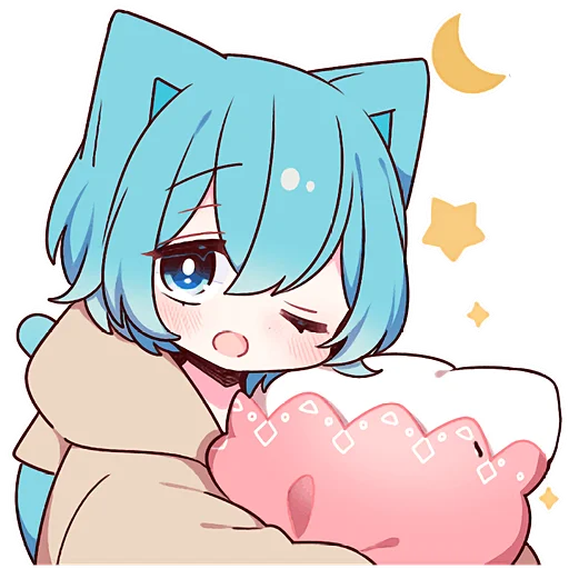 😴 Стикер «Голубой котик 2» для Telegram