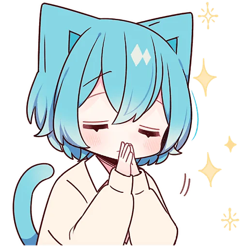 🙏 Стикер «Голубой котик 2» для Telegram