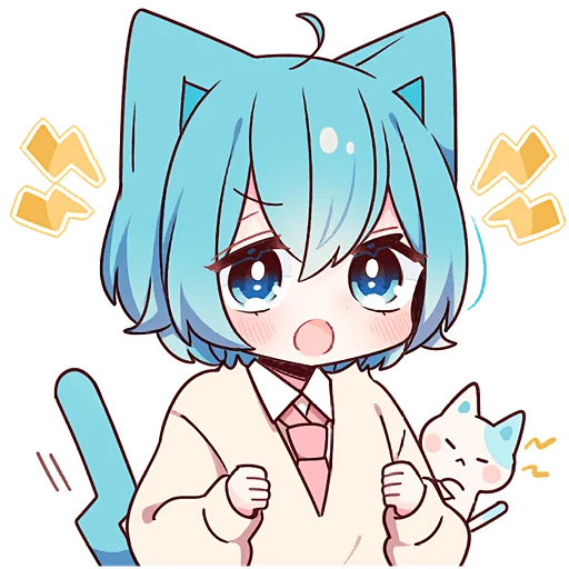 ⚡ Стикер «Голубой котик 2» для Telegram