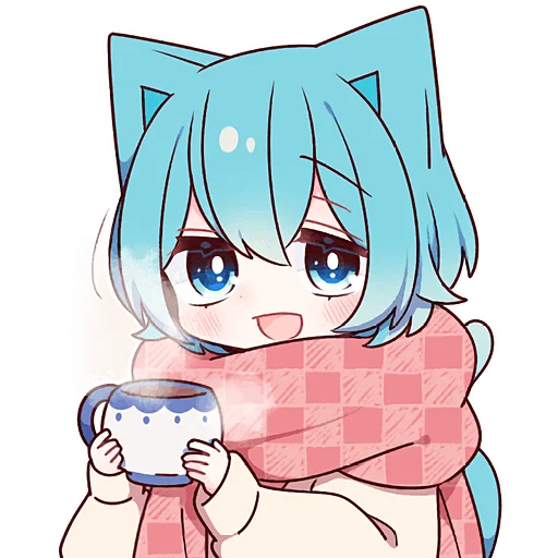 ☕ Стикер «Голубой котик 2» для Telegram