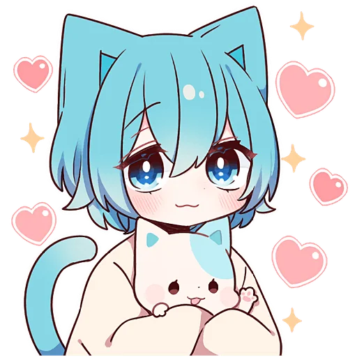 🥰 Стикер «Голубой котик 2» для Telegram