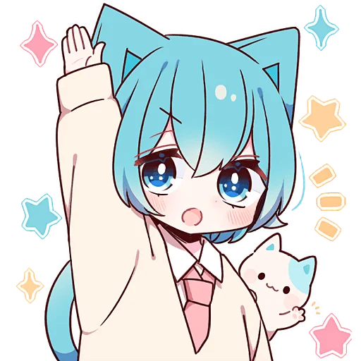 👋 Стикер «Голубой котик 2» для Telegram