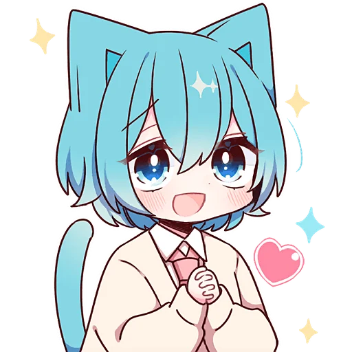 🥹 Стикер «Голубой котик 2» для Telegram
