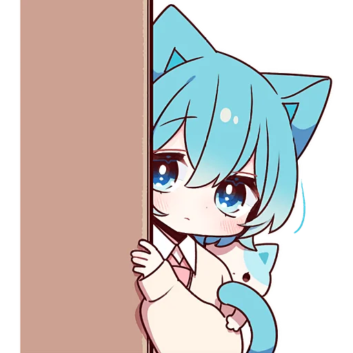 😶 Стикер «Голубой котик 2» для Telegram