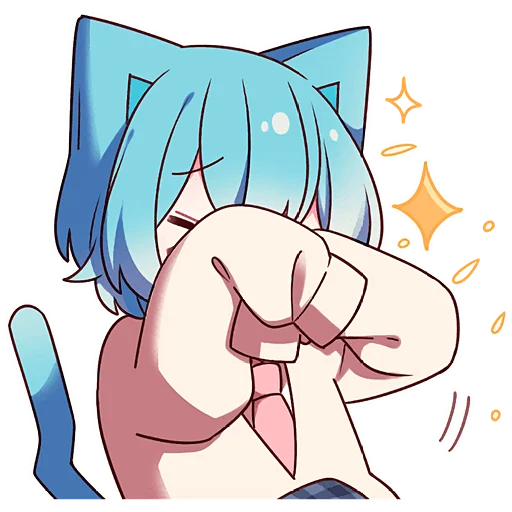 🫣 Стикер «Голубой котик 2» для Telegram