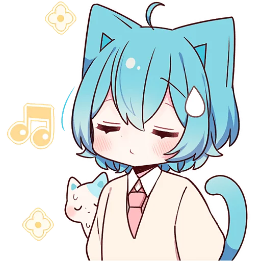 🎵 Стикер «Голубой котик 2» для Telegram