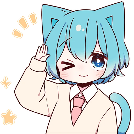 Стикерпак Голубой котик 2 для Telegram
