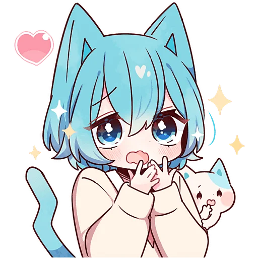 😱 Стикер «Голубой котик 2» для Telegram