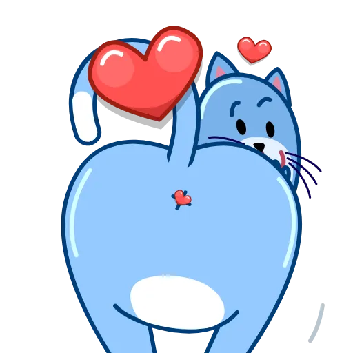 ❤️ Стикер «Blue Cat» для Telegram