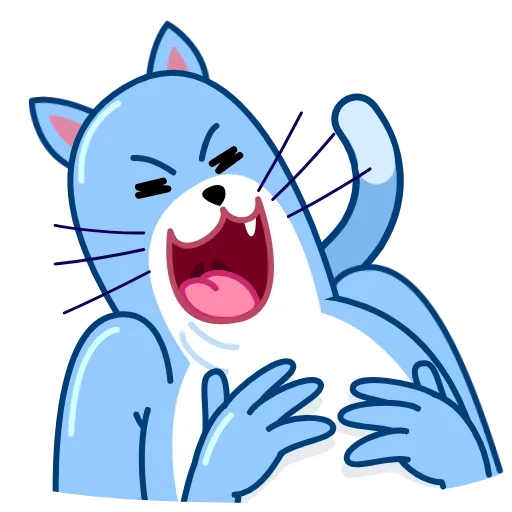 Стикерпак Blue Cat для Telegram — скачать