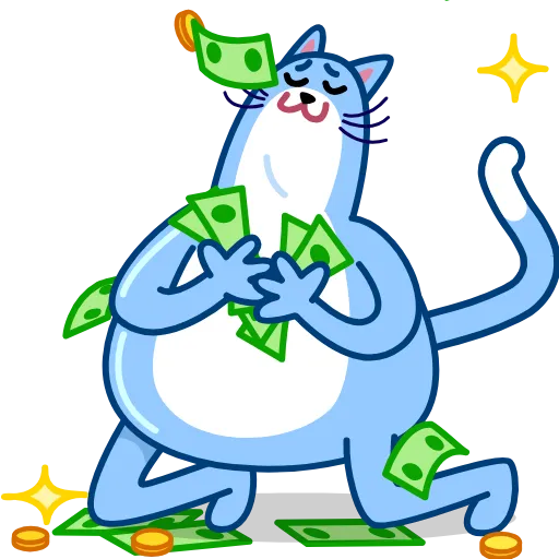 🤑 Стикер «Blue Cat» для Telegram