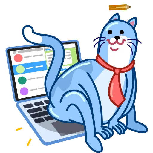 💻 Стикер «Blue Cat» для Telegram