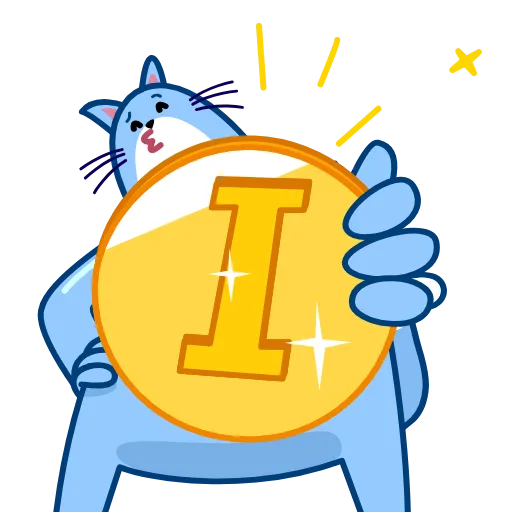 🥇 Стикер «Blue Cat» для Telegram