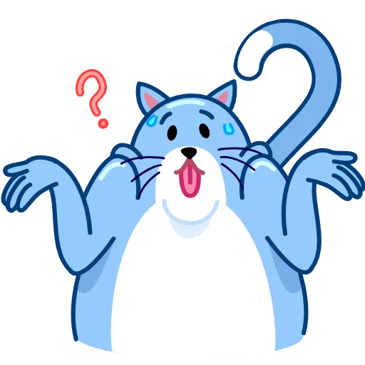 🤷‍♂️ Стикер «Blue Cat» для Telegram