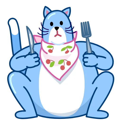 🍽 Стикер «Blue Cat» для Telegram
