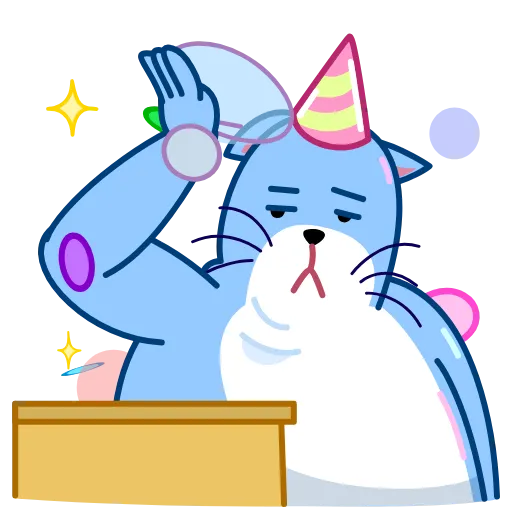 🥳 Стикер «Blue Cat» для Telegram