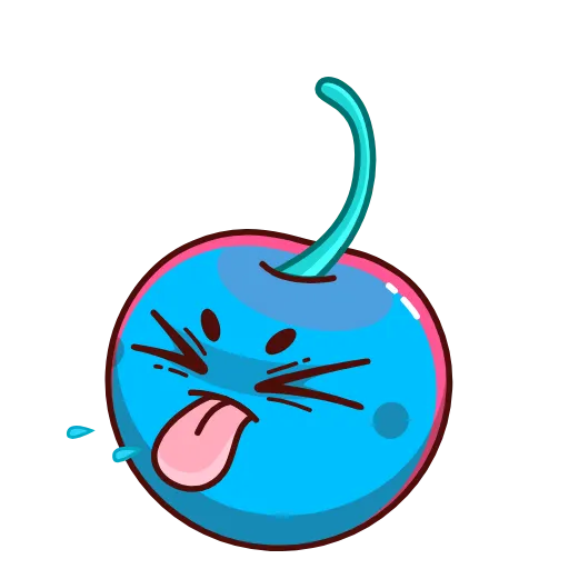 😝 Стикер «Голубые черешни» для Telegram