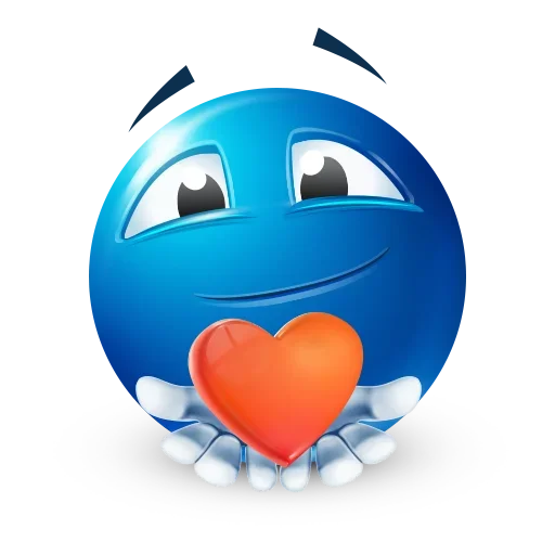 ❤️ Стикер «Blue Emoji» для Telegram