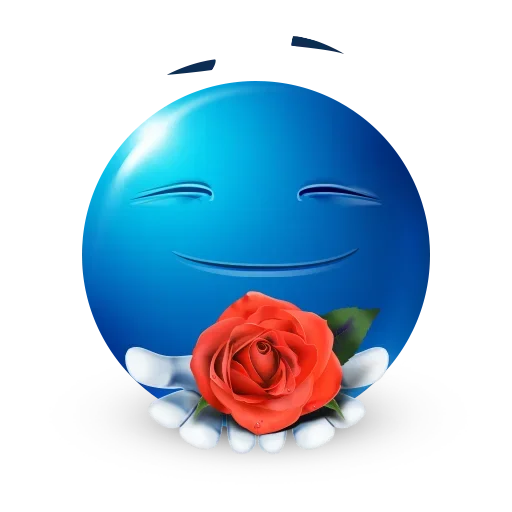🌹 Стикер «Blue Emoji» для Telegram