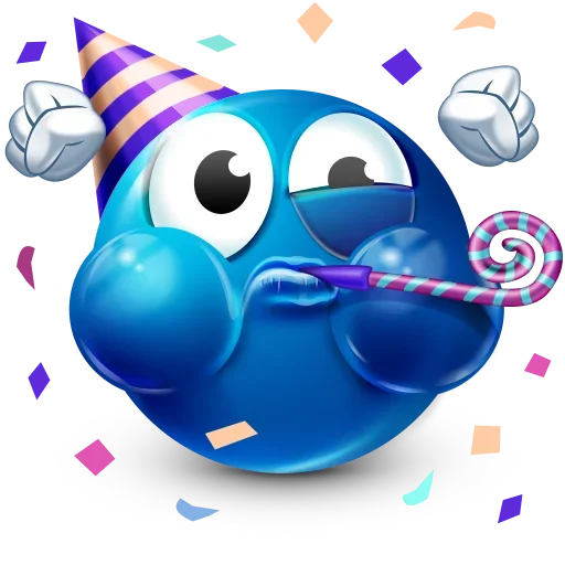 🥳 Стикер «Blue Emoji» для Telegram