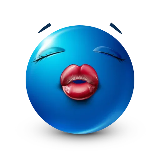 💋 Стикер «Blue Emoji» для Telegram