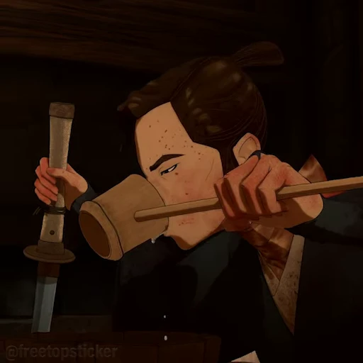🥃 Стикер «Blue Eye Samurai» для Telegram