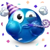 Стикер 30 Blue Face Emoji