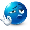 Стикер 23 Blue Face Emoji